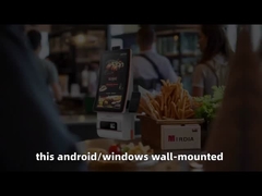 Quiosco de pedidos de autoservicio montado en la pared con sistema POS para bares, restaurantes y tiendas Android