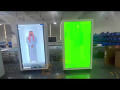 Exhibición de productos del taller de gabinete transparente holográfico