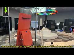 Señal digital portátil al aire libre con ruedas para publicidad móvil