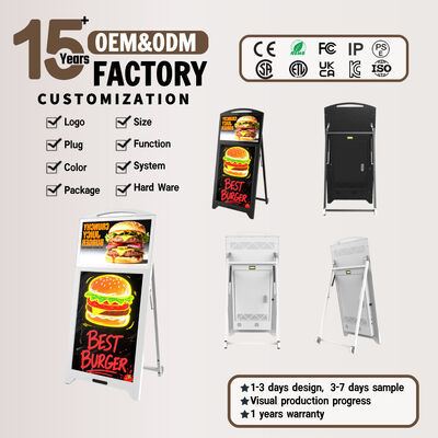 calidad  Floor Standing Android Digital Advertising Display 21.5 Inch with LED Fluorescent Writing Board fábrica