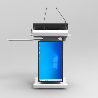 Smart Digital Podium con pantalla frontal de 23.8 "y micrófono inalámbrico con procesador Intel i5 de sexta generación