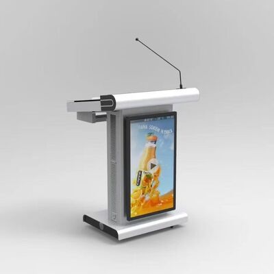 Podio multimedia moderno con 6º procesador Intel i5, pantalla de 23,6 pulgadas y brillo de 350 nits para salas de conferencias