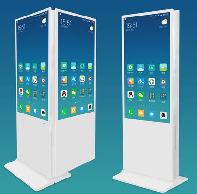 Pantallas dobles en interiores con pantalla táctil Android con 350 nits de brillo y CPU Quad-core Cortex-A17