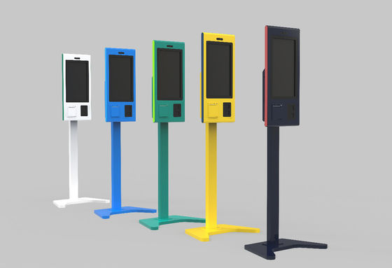 Quiosco táctil de soporte de piso Android Windows 15.6 21.5 Quiosco de pago de autoservicio de 32 pulgadas con impresora térmica Escáner de código QR