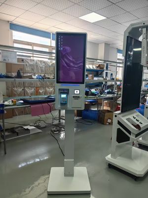 Quiosco táctil de soporte de piso Android Windows 15.6 21.5 Quiosco de pago de autoservicio de 32 pulgadas con impresora térmica Escáner de código QR