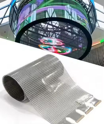 IP45 impermeable flexible pantalla de película LED tamaño personalizado 85% Alta transparencia para publicidad interior / exterior