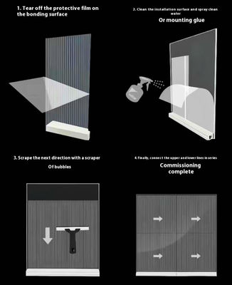 Película de pantalla LED de pantalla de vidrio personalizable 3840Hz Rate de actualización Ahorro de energía Alto brillo 5000nits Pared de video