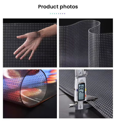 Alta transparencia 85% Película de pantalla LED de vidrio interior de cortina de pared 5000 nits Brillo ultra delgado 3.9mm Diseño tamaño personalizado