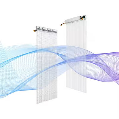 Pared de cortina de vidrio transparente pantalla LED IP43 a prueba de agua 5000 nits Brillo 80% Transmisibilidad de luz Fácil de instalar