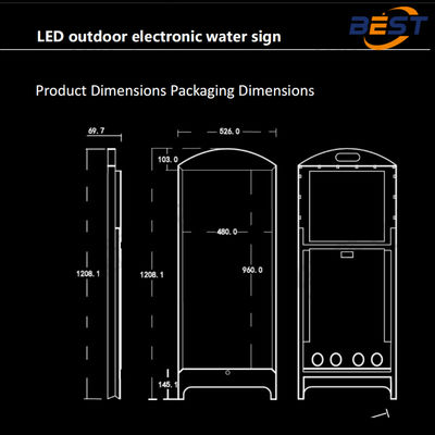 Señalización LED portátil P2.5 exterior con batería de 10H 4500Nits IP65 a prueba de agua para publicidad comercial