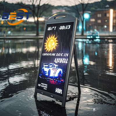 Tablero de menú digital al aire libre con batería de 4500Nits IP65 a prueba de agua y amplio rango de temperatura -25 °C ~ 55 °C