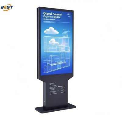 Señalización digital LCD exterior con vidrio templado IK10 de 30 mm de grosor y IP66 a prueba de intemperie para publicidad