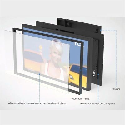IP66 Inmune Signalización digital de exterior 55 pulgadas 5000nit UHD de grado de aviación de aleación de aluminio