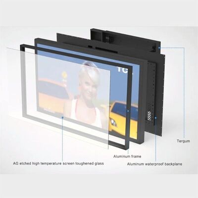 Señalización digital a prueba de agua IP66 exterior con brillo de 5000 nit y aleación de aluminio de grado de aviación