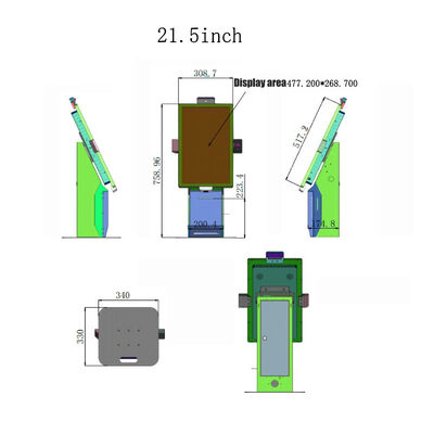21Quiosco de autoservicio de 5 pulgadas con toque capacitivo de 10 puntos y resolución de 1920x1080 para pago rápido