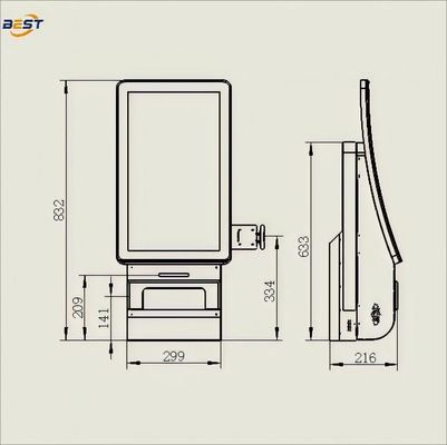 Quiosco de pedidos de autoservicio montado en la pared con sistema POS para bares, restaurantes y tiendas Android