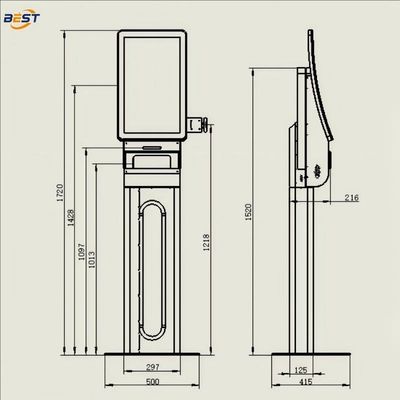 Quiosco de pedidos de autoservicio en el piso para la biblioteca del hotel Hotpot Menú LCD POS móvil