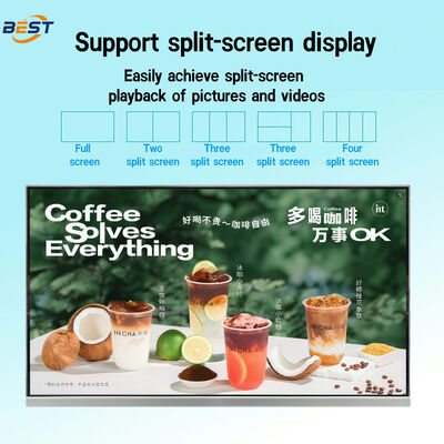 Display de menú digital comercial con pitch de píxeles de 23.8 pulgadas / 21.5 pulgadas y sistema de alta definición personalizable