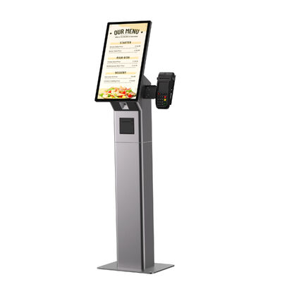 21.5 pulgadas de pantalla táctil capacitiva de autoservicio Quiosco de pedidos con Android / Windows OS y escáner de códigos de barras y impresora de recibos