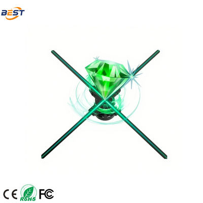 Interactivo 3D Rotativo LED Holograma ventilador, control remoto 15 pulgadas de pantalla holográfica ventilador