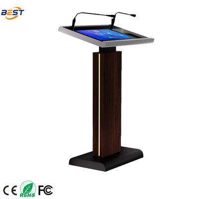 Podium digital con múltiples puntos de papel de aluminio 560 * 1920 Resolución y 256GB de estado sólido Drive Smart Lectern