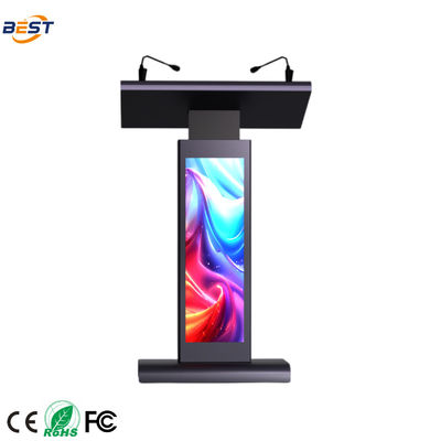 Podium multimedia con Multi Points Foil Touch, Resolución 560*1920 y altavoces de 8Ω incorporados