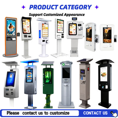 Kiosco de pantalla táctil exterior impermeable IP65 con pantalla HD de 21,5 "y toque capacitivo de 10 puntos para el auto-pedido