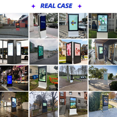 Señalización digital LCD exterior IP65 a doble cara e impermeable con toque capacitivo de 10 puntos para el vestíbulo del hotel y eventos