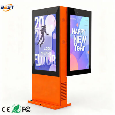 Pantalla LCD exterior de dos lados con IP65 impermeable, 50000 horas de vida útil y toque capacitivo de 10 puntos