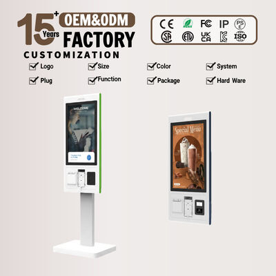 21.5 a 32 pulgadas Tamaño de pantalla Diseño de quiosco personalizado con interfaz de usuario de pantalla táctil que ofrece experiencias atractivas para el cliente