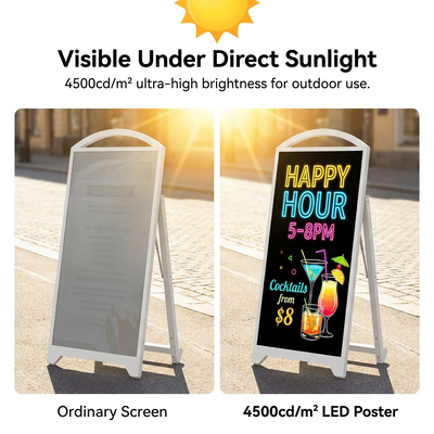 P2.5 Pantalla LED móvil exterior con 4500 nit de alto brillo y señal LED portátil de 65.000 mAh alimentada por batería