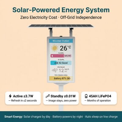 Pantalla de papel electrónico CMYKW de 31,5 pulgadas con protección IP65 para señalización solar al aire libre