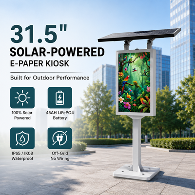 Pantalla de papel electrónico CMYKW de 31,5 pulgadas con protección IP65 para señalización solar al aire libre
