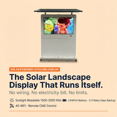 Cartelera digital para exteriores con energía solar | 2000 liendres | Fuera de la red