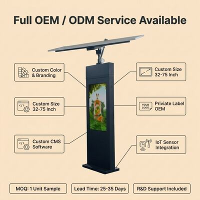 Señalización digital de seguimiento solar | Seguimiento solar automático | IP65 | Fuera de la red