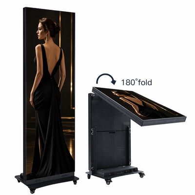 P1.53 Portátil Posibilidad plegable LED Poster Display Pitch Indoor 640x1920mm Estante de aleación de aluminio