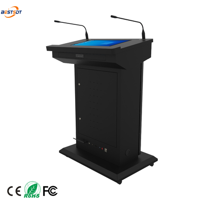 Podio Digital Inteligente de 43 Pulgadas con Pantalla Táctil de 21.5 Pulgadas y Doble Micrófono de Cuello de Cisne X86