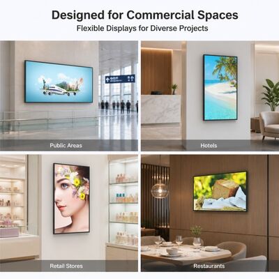 Pantalla de caja de luz para montaje en pared de 43 49 55 65 75 pulgadas, pantalla publicitaria Android 4K de 2000 nits