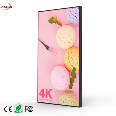 Pantalla de caja de luz para montaje en pared de 43 49 55 65 75 pulgadas, pantalla publicitaria Android 4K de 2000 nits