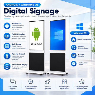 Pantalla táctil de 360 grados giratorio de piso digital de 43 50 55 65 pulgadas 4K Android Windows