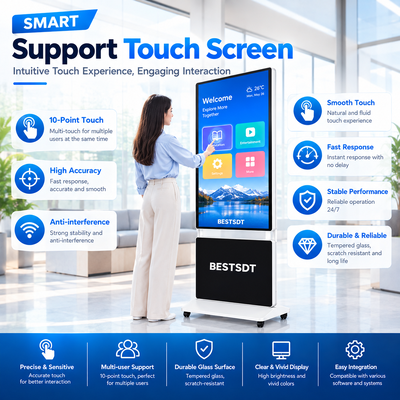 Pantalla táctil de 360 grados giratorio de piso digital de 43 50 55 65 pulgadas 4K Android Windows