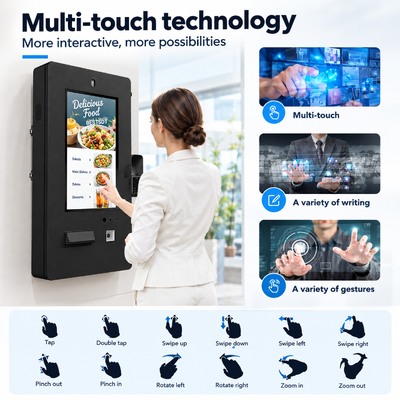 Terminal de quiosco de pedidos para exteriores con Windows Android montado en la pared para proyectos de restaurantes mayoristas