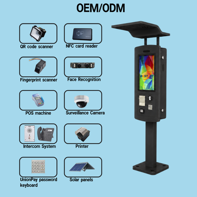 Terminal al aire libre negro del servicio del uno mismo 32 pulgadas IP65 máquina del quiosco del pago del ODM del OEM 24 horas