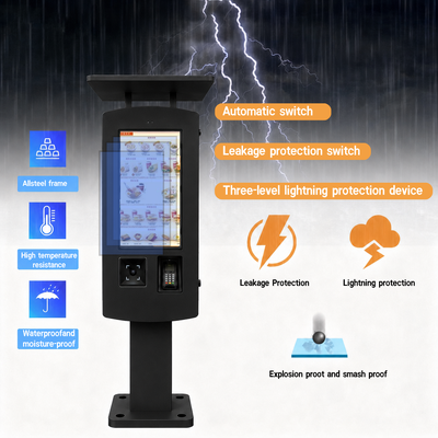 Quiosco de pago de aparcamiento exterior de 32 pulgadas IP65 2500 nits de pie para terminales de aparcamiento