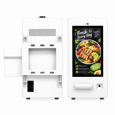 Quiosco de autoservicio para pedidos y pagos en Drive-Thru con impresora integrada y escáner de código QR