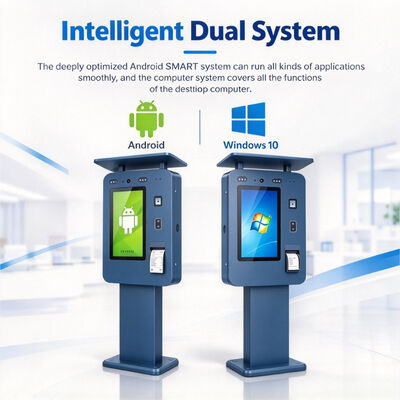 55 Inch Outdoor Digital Ordering Kiosk IP65 Waterproof 3000 Nits Touch Screen Self Service Terminal for Drive Thru QSR